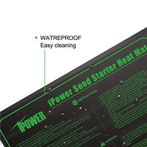 iPower 10" x 20" Warm Hydroponic Seedling Heat Mat and Digital Thermostat Control Combo Set for Seed Germination, Black - Image 3