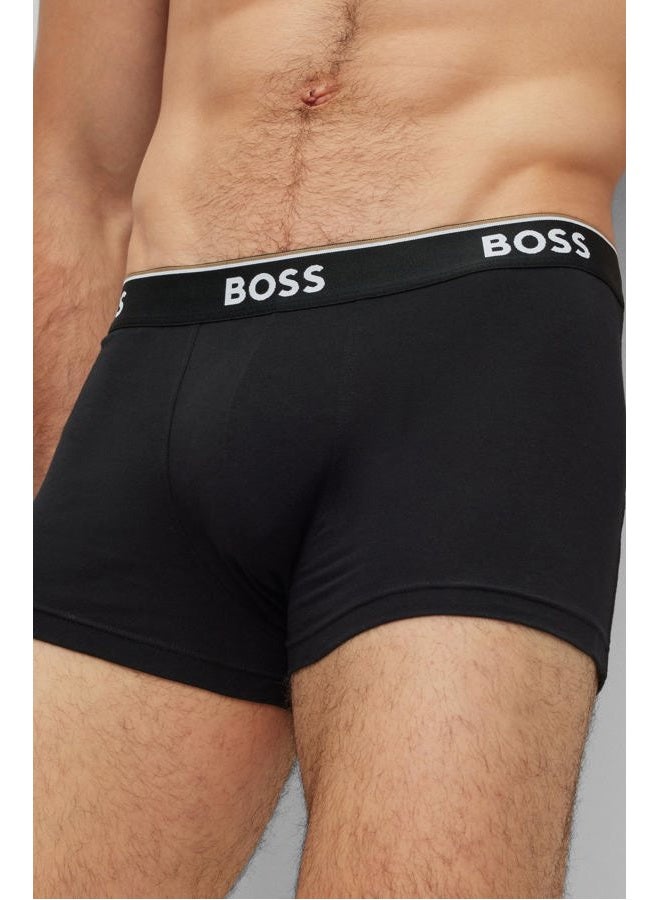 BOSS Men's 3-Pack Stretch Cotton Regular Fit Trunks, Black, Large - Image 2