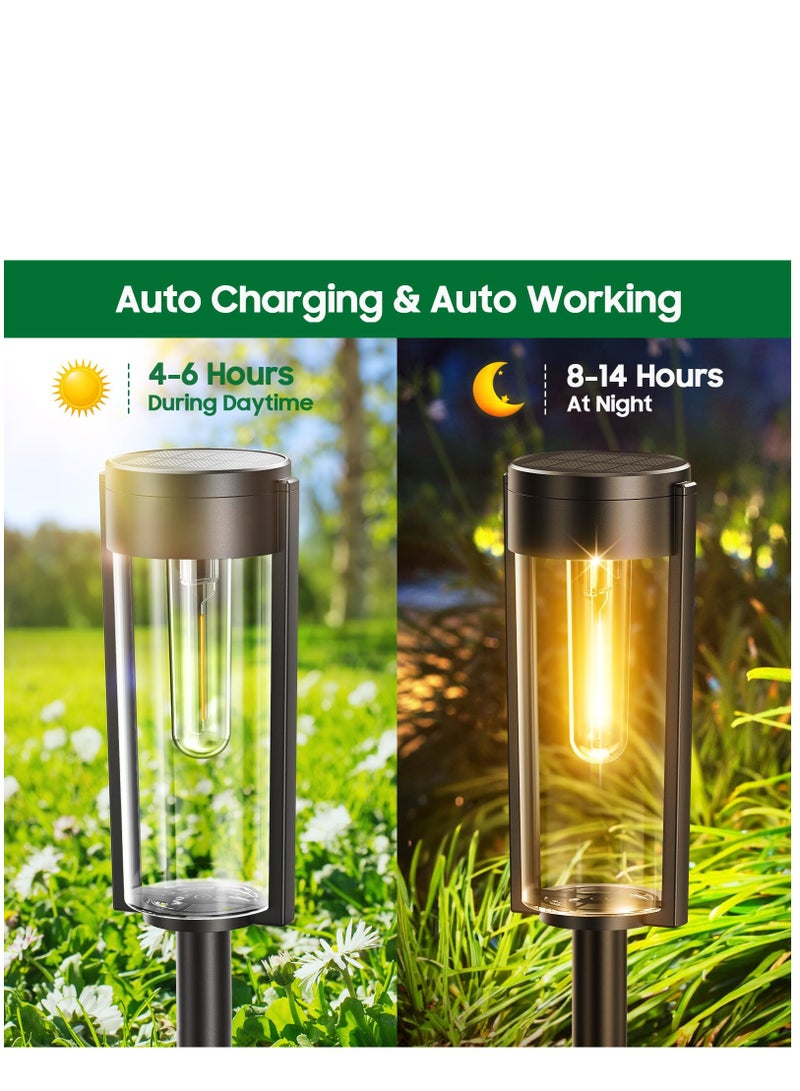 SYOSI Solar Pathway Lights Outdoor 6 Pack, Upgraded Super Bright Up to 12 Hrs Long Lasting Solar Outdoor Lights, IP65 Waterproof Auto ON/Off Landscape Path Lights for Walkway Driveway Patio Yard - Image 4