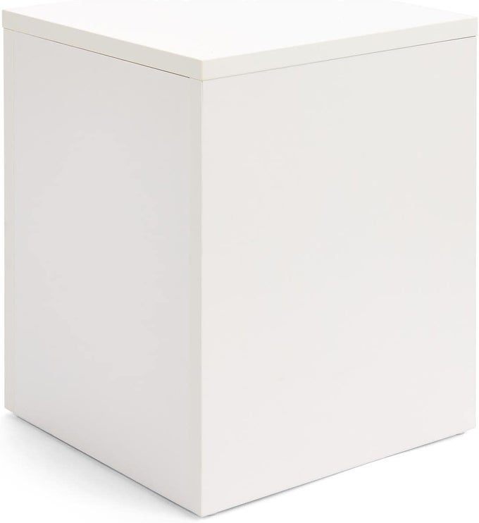 White Merchandise Display Cube 16 Inch Tall with Collapsible Design White WDCUBEWHT1