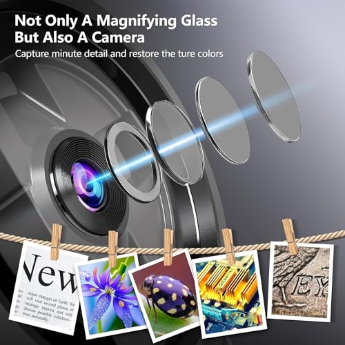 ETZIN Kids Pocket Microscope with 2 Inch LCD Screen, Coin Magnifier with White and UV Lights, 30X Magnifying Glass for Reading Windows/Mac EPL-1217IM - Image 3