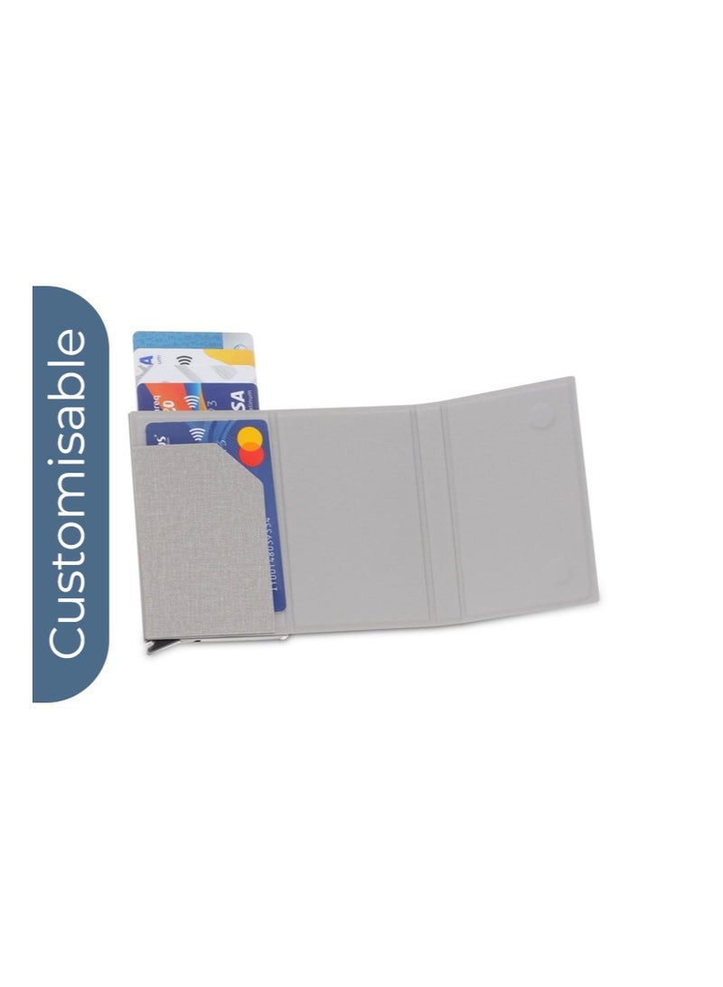 SANTHOME Personalised Sustainable Gift Set with Refillable Notebook, Pen & Cardholder - Grey - Image 3