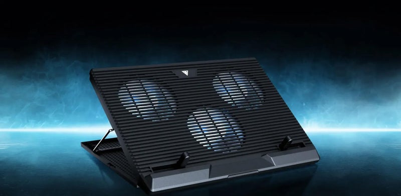 GAMDIAS Aether E1 | Triple Fan Laptop Cooling Pad Upto 19', 2 USB Port, 7 Adjustable Height Angles | Powerful Cooling Pad | 1300 RPM Speed | Noise Level 21DBa - Image 2