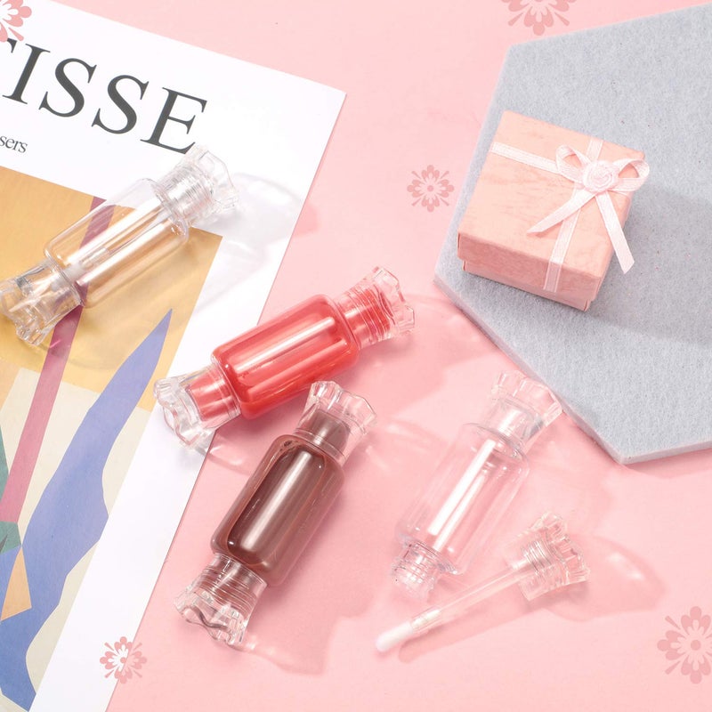 Blulu 20 Pieces Empty Lip Gloss Tubes Candy Shape Lip Gloss Containers Mini Clear Lip Balm Tube and 2 Pieces Funnel for DIY Cosmetics Women - Image 3