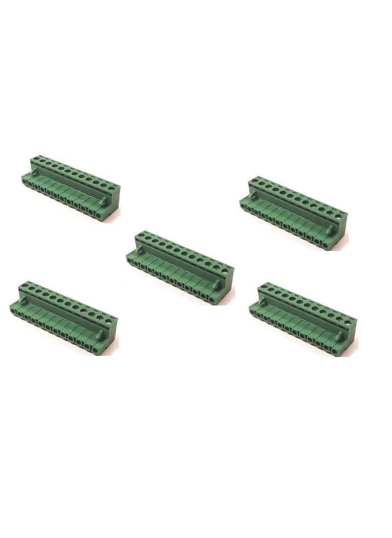 Generic ESPtronics 5 Pcs 12 Pin Right Angle Screw Terminal Block Female Connector 300V15A 2812 AWG 5085 Connecrtor Plug in Type Screw Terminal Connector 508mm XY2500 Connector  - Image 1