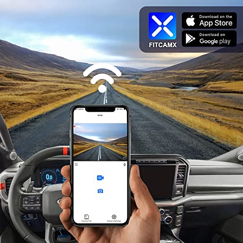 Fitcamx 4K Dash Cam Suitable for Ford F150 & F250 2021-2025 Limited XLT XL Raptor Lariat Platinum King Ranch Tremor, OEM Look, UHD 2160P Video, WiFi&APP, Loop Recording, G-Sensor, Plug&Play, 64GB Card - Image 5
