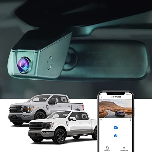 Fitcamx 4K Dash Cam Suitable for Ford F150 & F250 2021-2025 Limited XLT XL Raptor Lariat Platinum King Ranch Tremor, OEM Look, UHD 2160P Video, WiFi&APP, Loop Recording, G-Sensor, Plug&Play, 64GB Card - Image 1