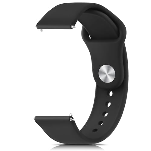 Tobfit Silicone 22mm SmartWatch Strap Compatible with ColorFit Pro 4/Pro 4 Max/Ultra/Ultra 2, Amazfit GTR 47mm/ GTR 2E, Galaxy Watch 3 45mm, Realme S/S Pro & All 22mm Watches,Black - Image 1