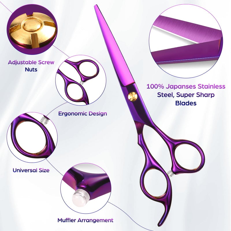 Wenshall Hair Cutting Scissors Professional 6.89 inch Barber Scissors Multifunctional Salon Thinning Scissors Straight Shears Tools for Mother Father Friends' Christmas Gift - Image 5