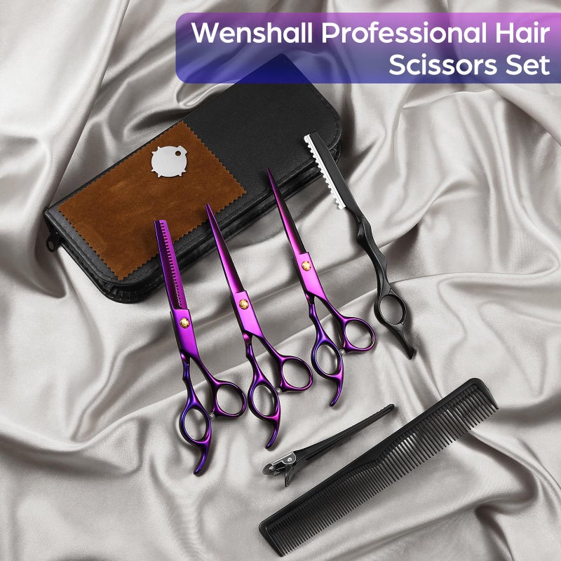 Wenshall Hair Cutting Scissors Professional 6.89 inch Barber Scissors Multifunctional Salon Thinning Scissors Straight Shears Tools for Mother Father Friends' Christmas Gift - Image 4