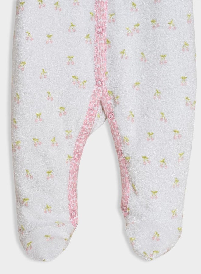 Mi Arcus Printed Fullsleeves Cotton Sleepsuit for Baby Girls Kids White,Pink - Image 5