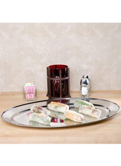 BLACKSTONE Stainless Steel Oval Tray Dinner Buffet Serving Tray 35cm  - Image 2