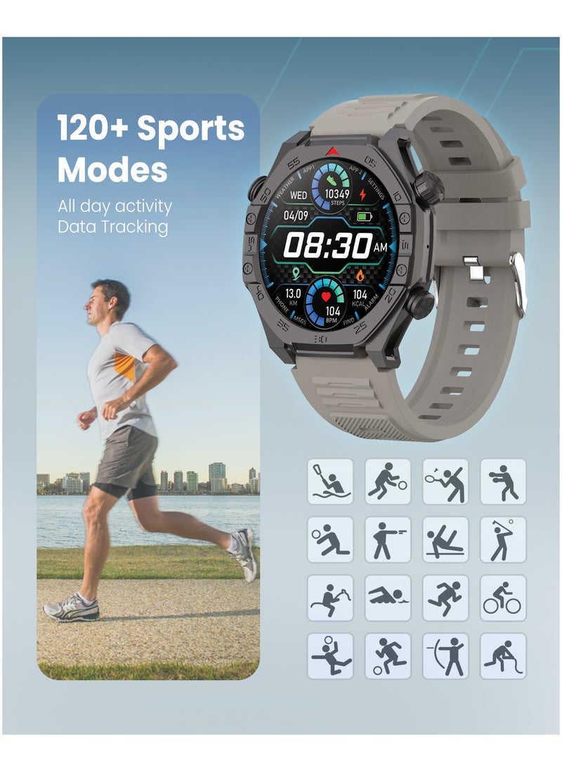 Moxedo Moxedo Revoltt SmartWatch for Men 1.43” Amoled Screen 100+ Watch Faces 120+ Sports Modes with Camera Control Compatible for Androis and iOS Phone - Titanium  - Image 3