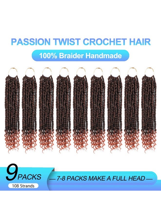 Befunny 350 Passion Twist Hair Pretwisted, 10 Inch 9 Packs Passion Twist Crochet Hair,Soft Pre Twisted And Looped Crochet Hair For Women, Short Curly Crochet Braids(10",T1B/350#) - Image 2