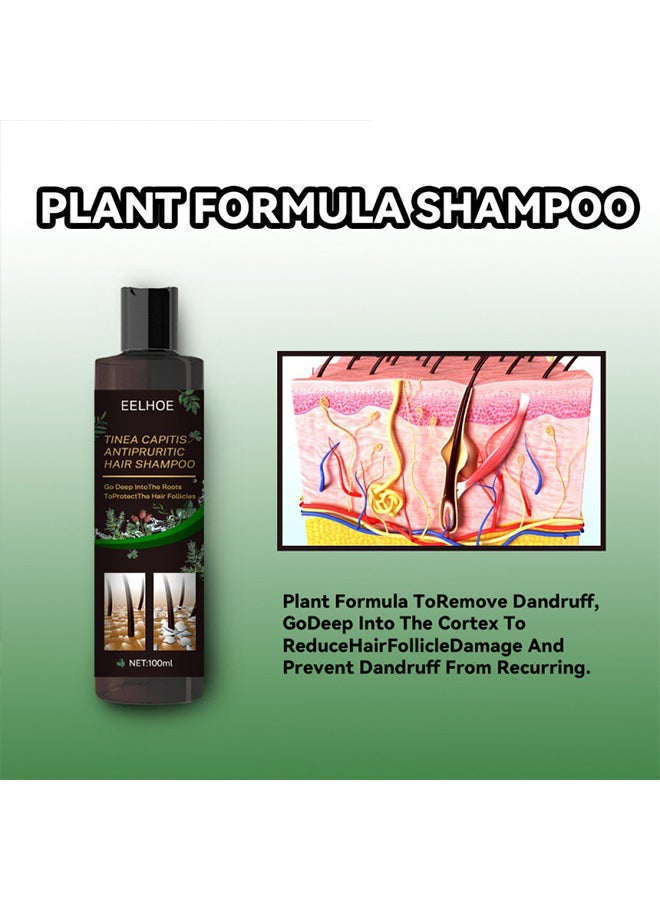 EELHOE Tinea Capitis Antipruritic Hair Shampoo, Anti-Dandruff Shampoo, Shampoo For Scalp Prone To Folliculitis, Dermatitis, Dandruff, Mites, Itchy And Flaky Scalp, Treats Dandruff And Seborrheic Dermatitis - Image 3