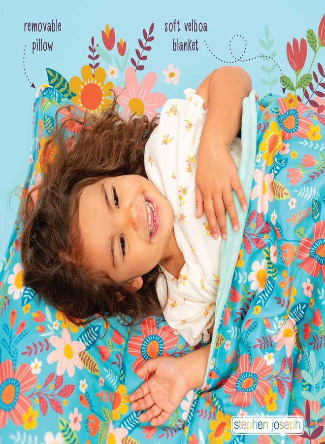 Stephen Joseph, Toddler All Over Print Nap Mat with Soft Blanket and Removable Pillow for Boys & Girls, Kids Sleeping Bag for Elementary, Daycare, Preschool with Carry Handle, Pink Unicorn - Image 2