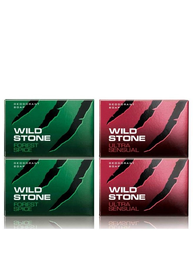 Wild Stone 2 Forest Spice Soap & 2 Ultra Sensual Soap (125 Gm Each) - Image 1