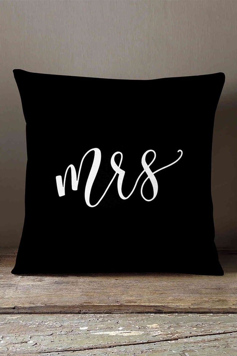 Velvet Babyface Black White Mrs. Women's Digital Printed Throw Pillow Case - Black - CGH320  - Image 1