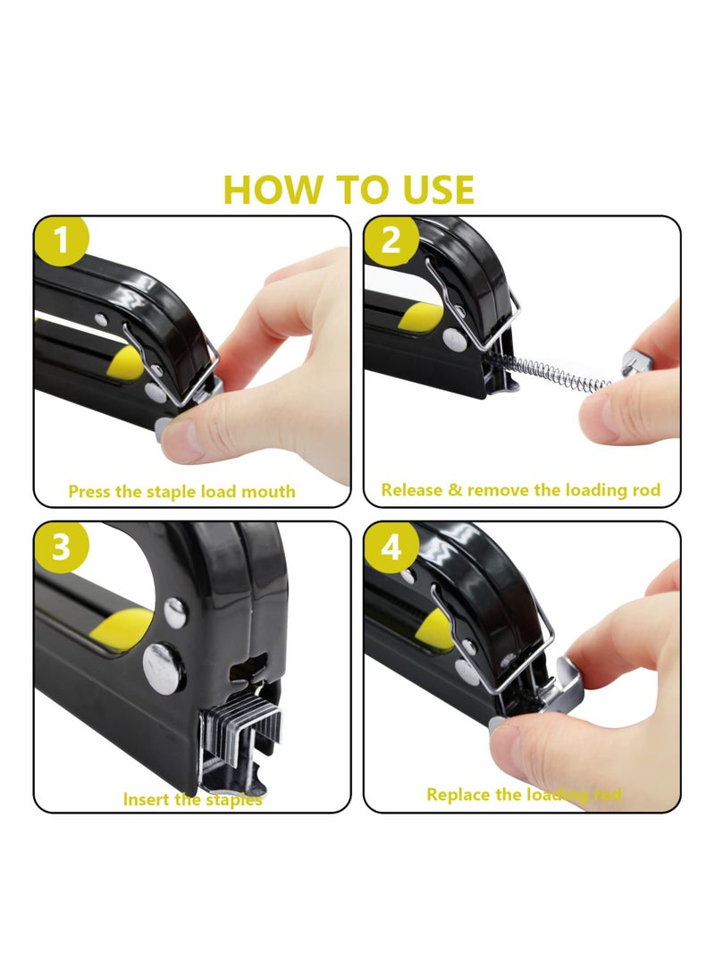 SYOSI Staple Gun, Heavy Duty Staple Gun Kit, with Staple Remover Set, 3-in-1 Tacker Gun, 3-Way Hand Nail Gun with 900PCS Staples for Upholstery, Fixing Material, Decoration, Carpentry, Furniture  - Image 5