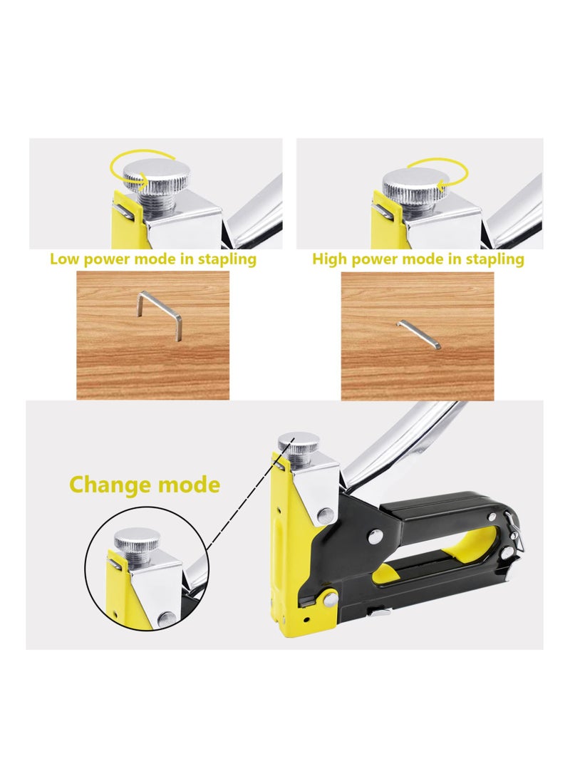 SYOSI Staple Gun, Heavy Duty Staple Gun Kit, with Staple Remover Set, 3-in-1 Tacker Gun, 3-Way Hand Nail Gun with 900PCS Staples for Upholstery, Fixing Material, Decoration, Carpentry, Furniture  - Image 4