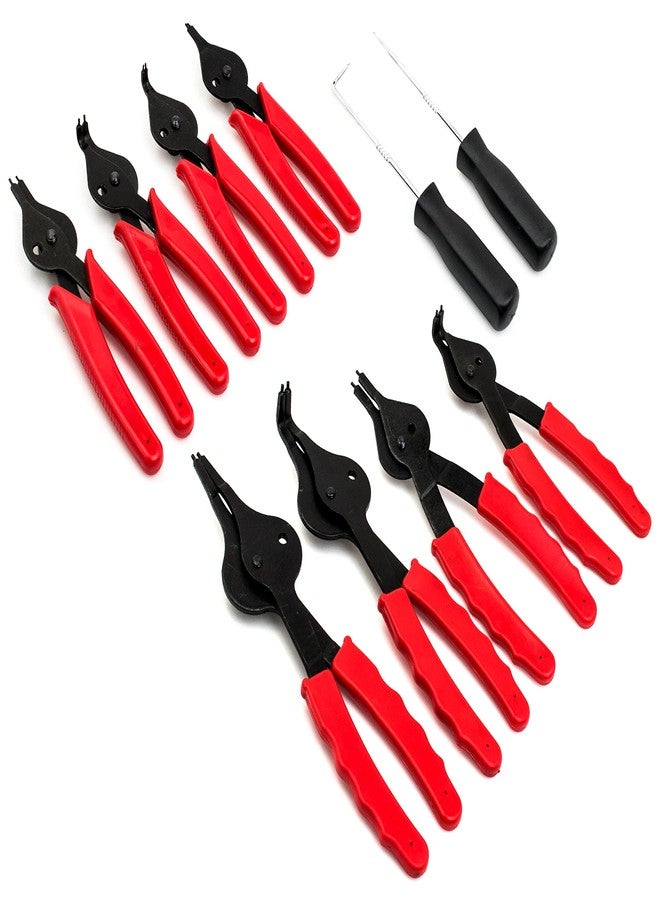 Bastex 11 piece Internal External Plier Set for Retaining Snap Ring and Circlip Removal Tools for Automobiles Lawnmowers and Farm Equipment Maintenance. Easy Push nut E Spiral an Split ring Removal. - Image 2