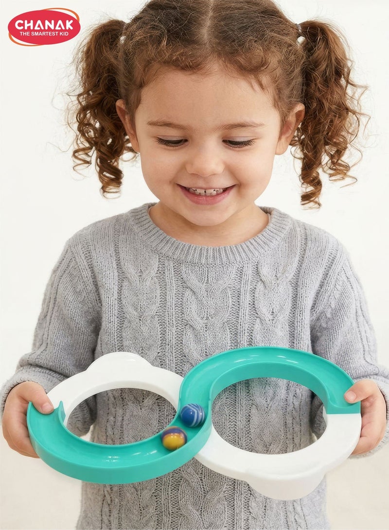 Chanak Infinite Loop Balancing Toy, Creative Track With 1 Bouncing Ball, 8-Shaped Balancing Loop For Kids (Color as per Availability) - Image 1
