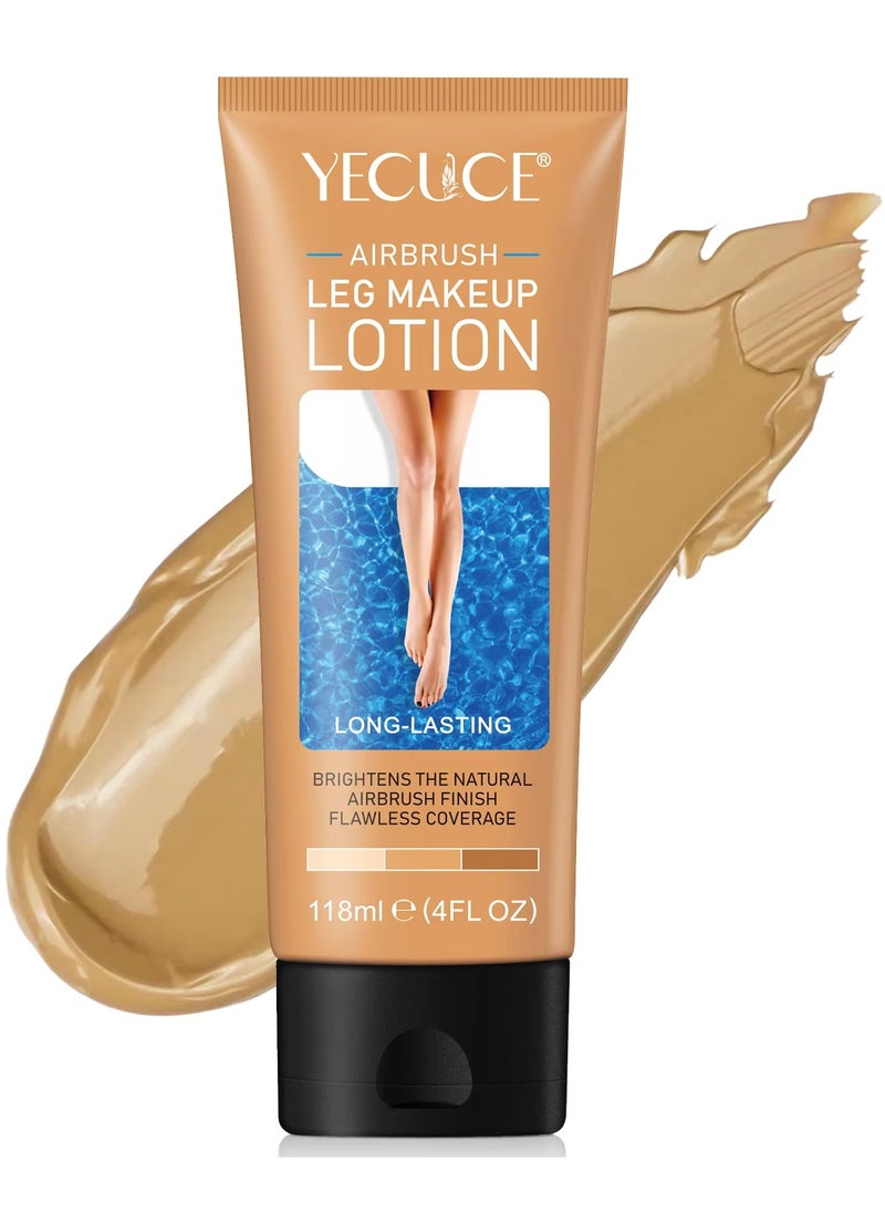 Yecuce - 118ml Airbrush Leg Makeup Lotion Effect Leg Makeup Moisturize Light Leg Makeup Waterproof No Transfer Long Lasting Leg Skin Makeup Cover Cover Leg Scar Varicose Veins and Tattoo Cover Up Makeup Cream Fairest Glow 02 - Image 1