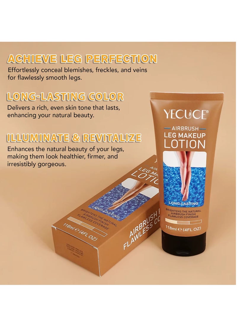 Yecuce - 118ml Airbrush Leg Makeup Lotion Effect Leg Makeup Moisturize Light Leg Makeup Waterproof No Transfer Long Lasting Leg Skin Makeup Cover Cover Leg Scar Varicose Veins and Tattoo Cover Up Makeup Cream Fairest Glow 02 - Image 1