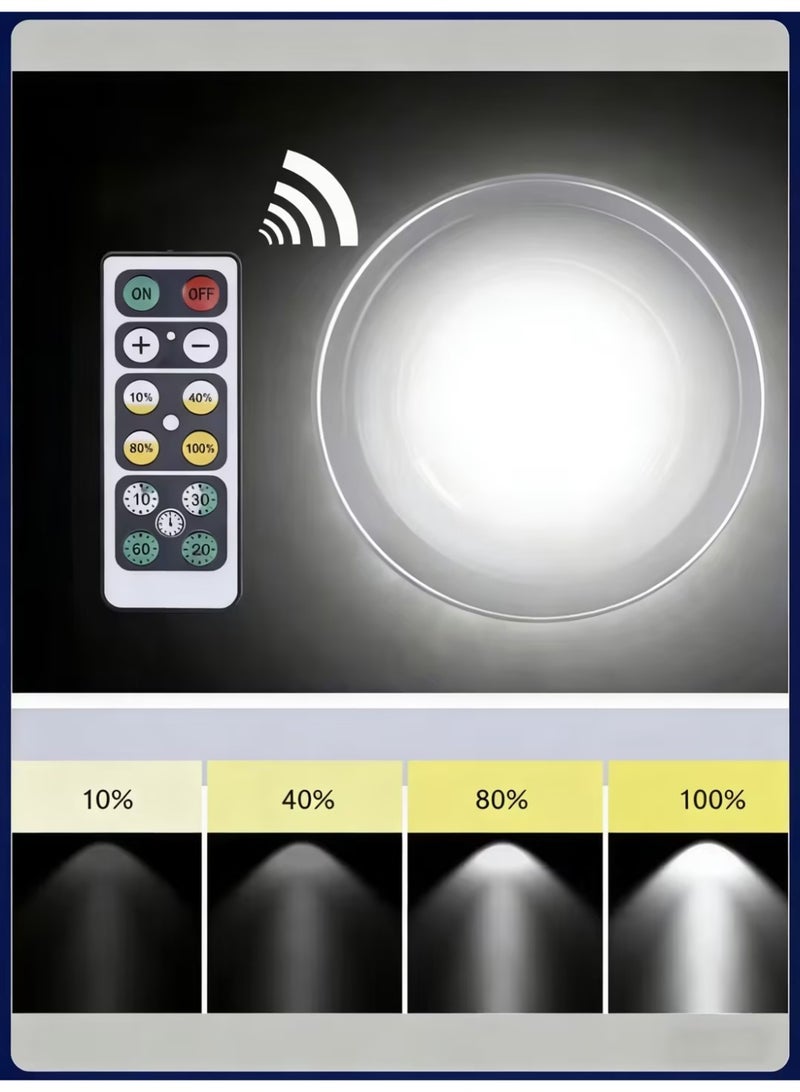 زونبون مصباحان LED موضعيان، يعملان بالبطارية، أضواء مميزة لعرض الأعمال الفنية على الحائط أو الخزانة، لاسلكيان، قابلان للتعتيم والدوران مع مؤقت (ضوء أبيض طبيعي) - Image 3