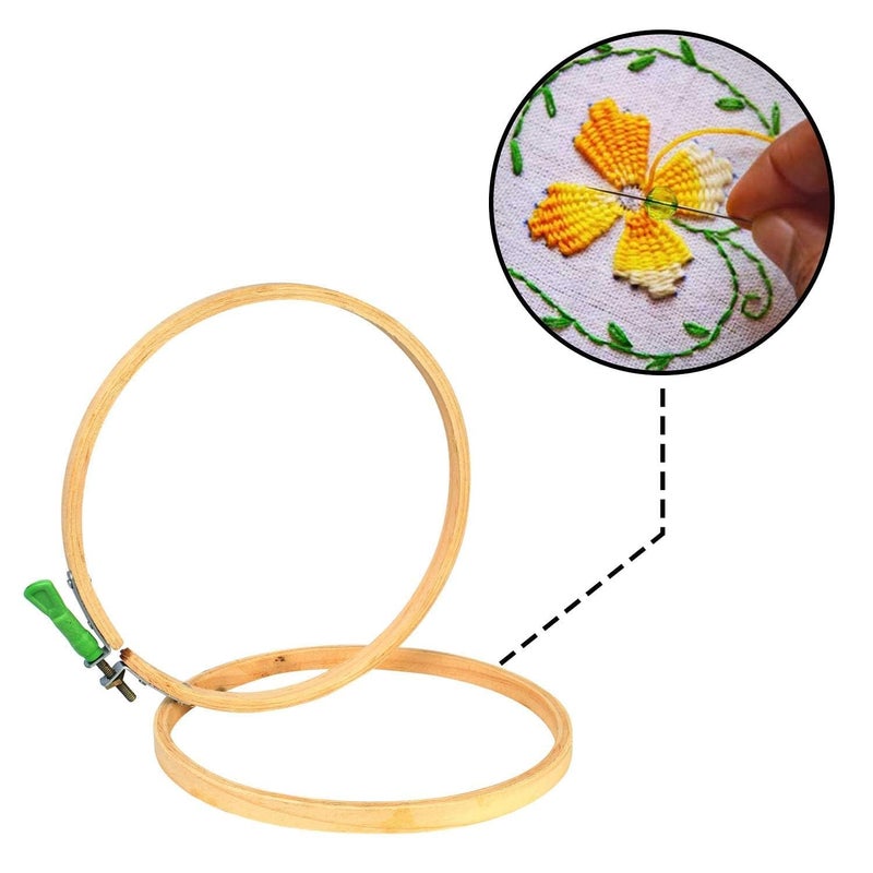 Wooden Embroidery Hoop Ring Frame for Creative DIY Embroidery , Adjustable Handy Sewing Circle Art & Design (by Good Luck ) (6 inches ( Pack of 1 pc ))  - Image 3