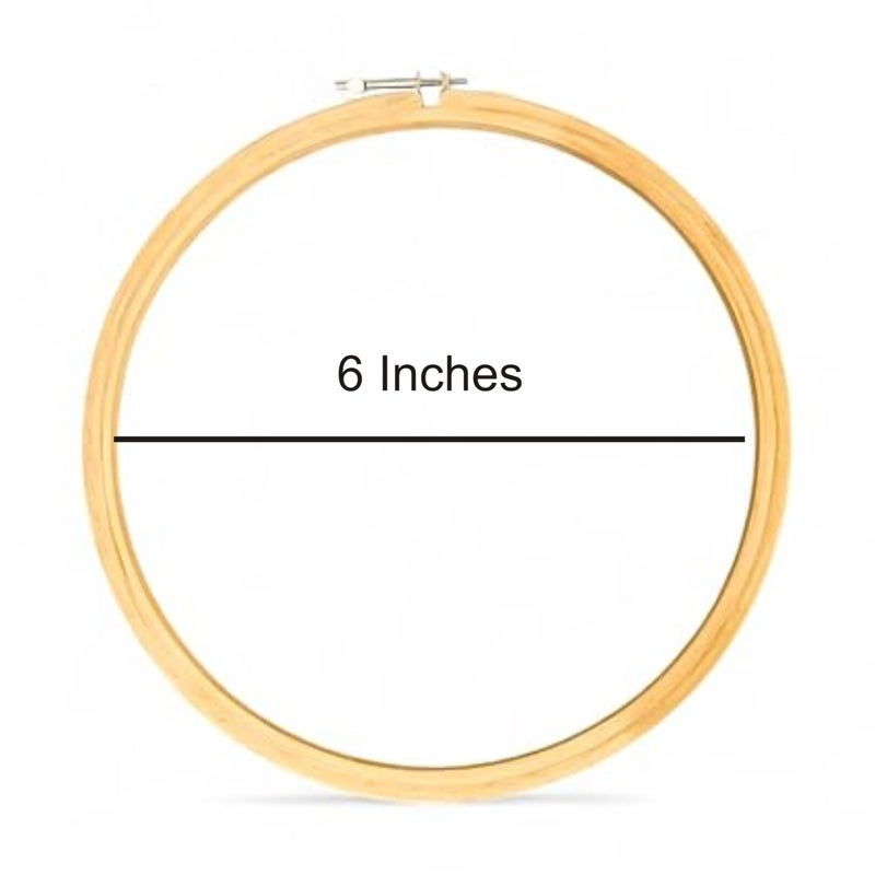 Wooden Embroidery Hoop Ring Frame for Creative DIY Embroidery , Adjustable Handy Sewing Circle Art & Design (by Good Luck ) (6 inches ( Pack of 1 pc ))  - Image 2