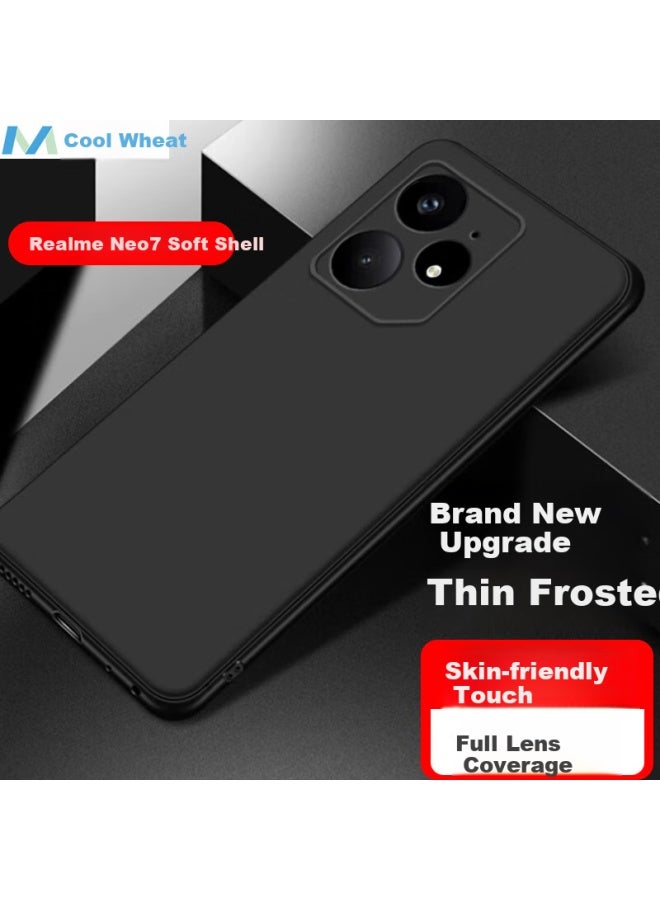 MAIKUQI حافظة هاتف سوداء غير لامعة تغطي بالكامل لهاتف ريال مي نيو 7 - Image 1