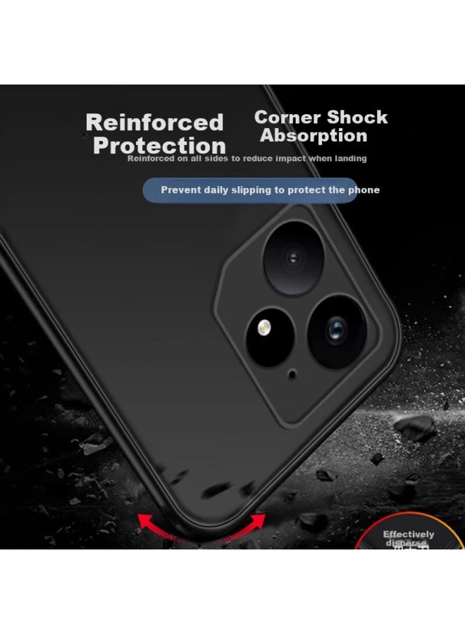 MAIKUQI حافظة هاتف سوداء غير لامعة تغطي بالكامل لهاتف ريال مي نيو 7 - Image 2