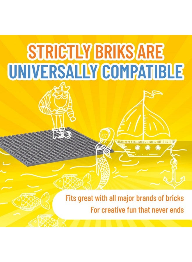 Strictly Briks ستريكتلي بريكس متوافق مع ليغو كلاسيك بلاطات قاعدة قابلة للتكديس، دبابيس كبيرة للأعمار من 3 سنوات وما فوق، متوافق 100% مع جميع العلامات التجارية الكبرى، رمادي، قطعة واحدة، 13.75" × 16.25" بوصة - Image 4