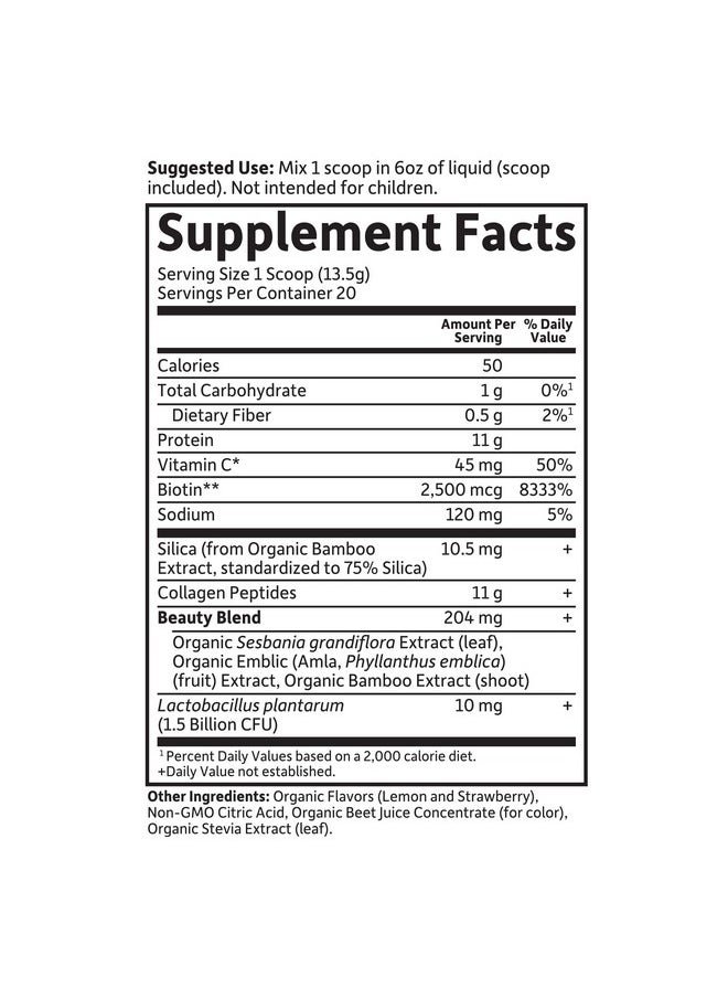 Garden of Life Grass Fed Collagen Beauty Strawberry Lemonade 20 Servings Collagen Powder For Women Men Hair Skin Nails Collagen Peptides Powder Collagen Protein Hydrolyzed Collagen Supplements  - Image 5