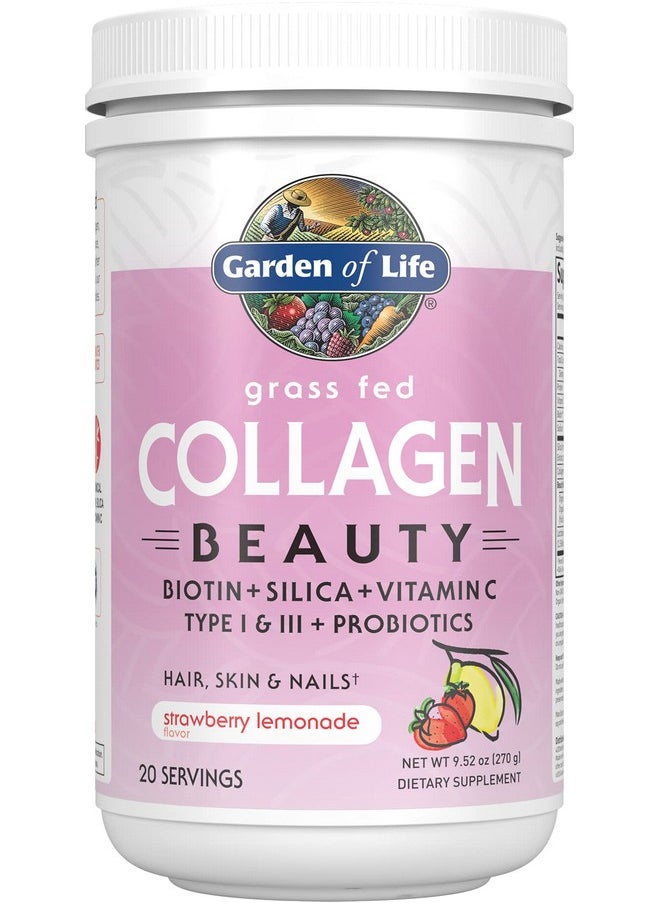Garden of Life Grass Fed Collagen Beauty Strawberry Lemonade 20 Servings Collagen Powder For Women Men Hair Skin Nails Collagen Peptides Powder Collagen Protein Hydrolyzed Collagen Supplements  - Image 2