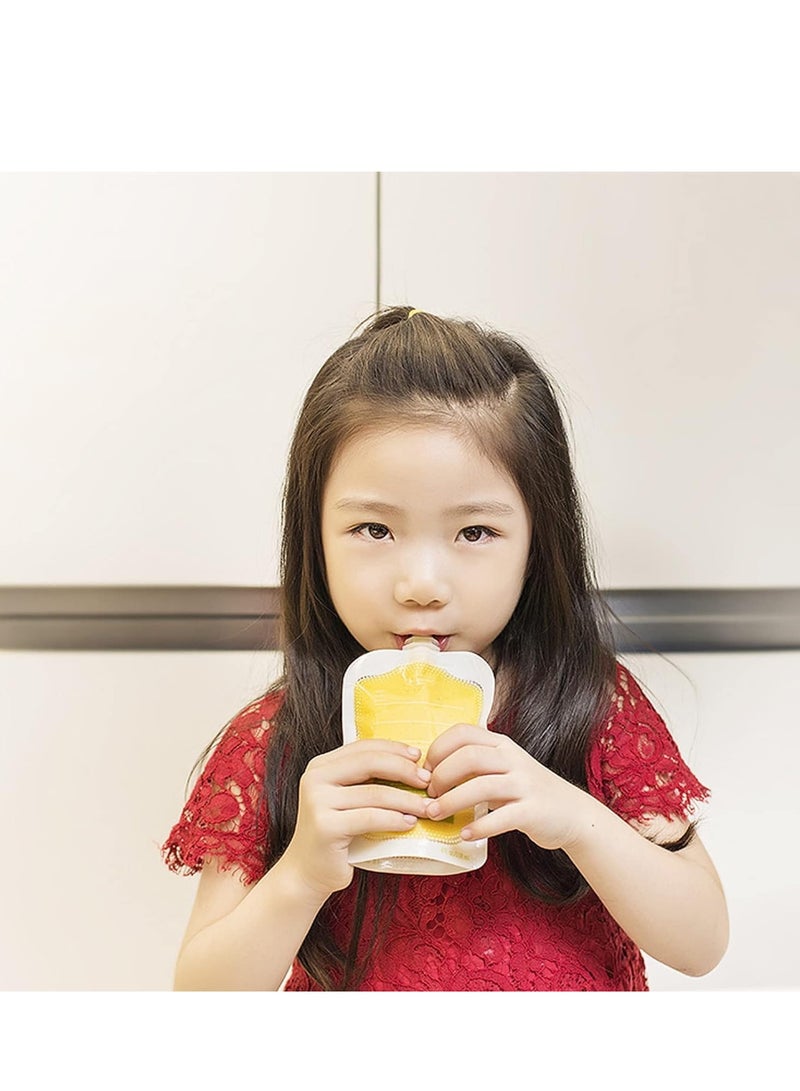 Captaintech 10PACK Baby Food Pouches Reusable Baby Food Storage Portable Manual Baby Fruit Puree Bags Easy to Clean Refillable Baby Fruit Squeeze Bags for Applesauce Yogurt and Puree Group 1 - Image 3