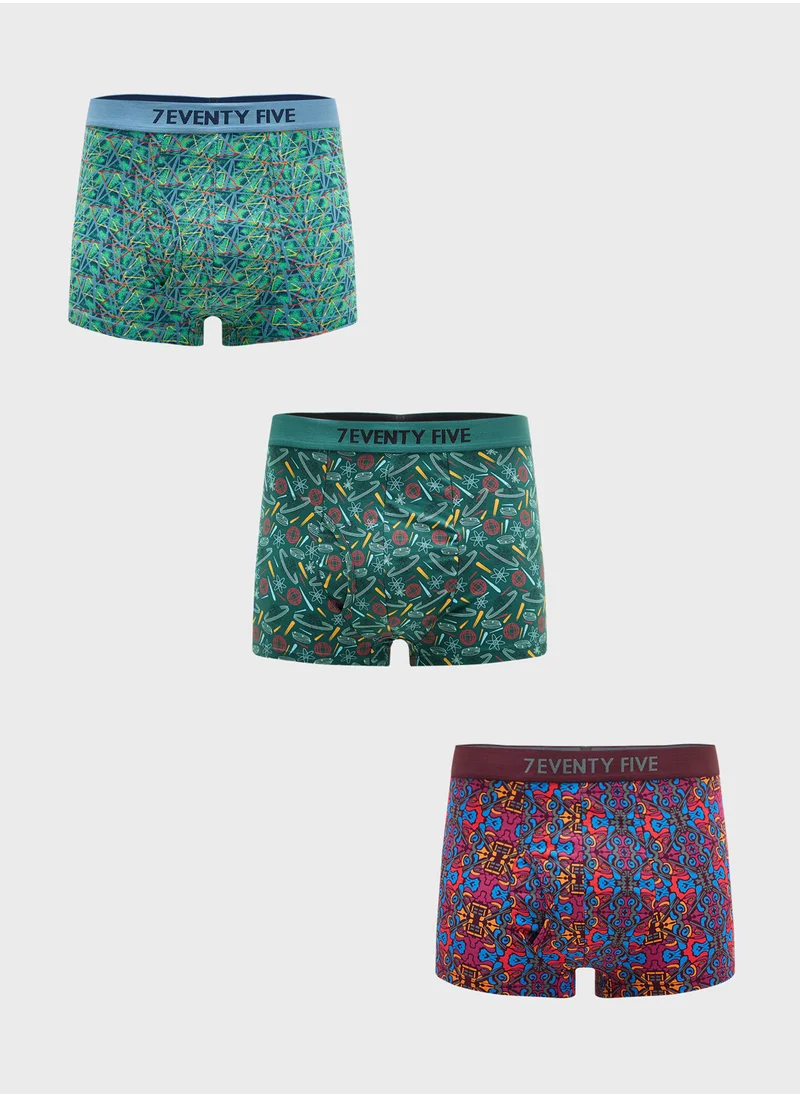 سفنتي فايف بيسيكس Pack Of 3 Boxers