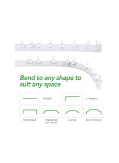 The Bros Flexible Bendable Ceiling Curtain Track, White Curtain Rail Curved Ceiling Curtain Track Mount for Room Divider (Size : 3M)  - Image 2