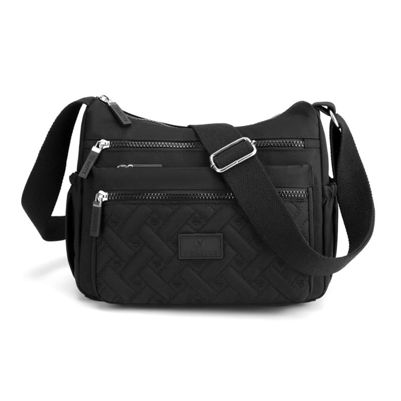 Rkrouco Crossbody Bag for Womens Multi-Pocket Shoulder Handbags Nylon Waterproof Messenger Bag Lightweight Casual Purse Handbag Women Travel (Black) - Image 1