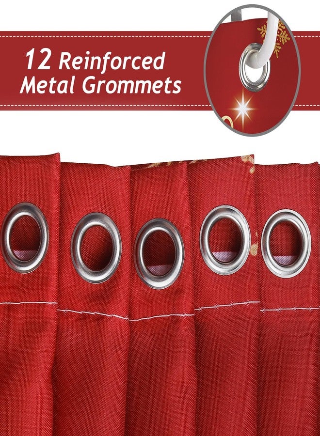 Bonhause Merry Christmas Shower Curtain, Cute Santa Claus Reindeer Snowman Winter Holiday Bathroom Decor 72 x 72 Inch Polyester Fabric Waterproof Bath Curtain with 12 Hooks - Image 4