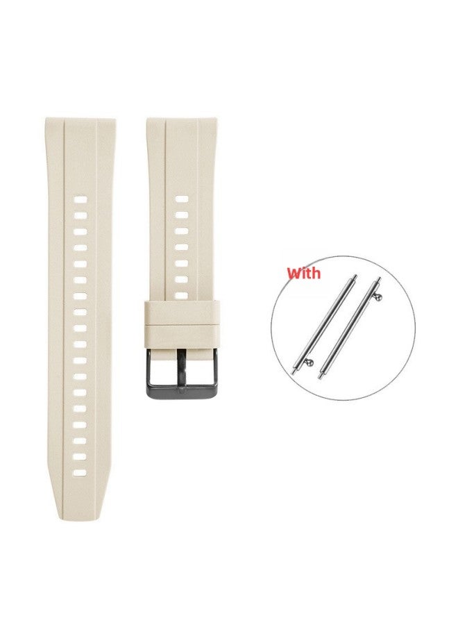 [ready Stock] Suitable For Huawei WatchGT4 Silicone Universal Watch Strap/gt2/gt3 With Quick Release Switch Earrings-Color:C12 Starlight Color-black Buckle-Specifications:22MM  - Image 1