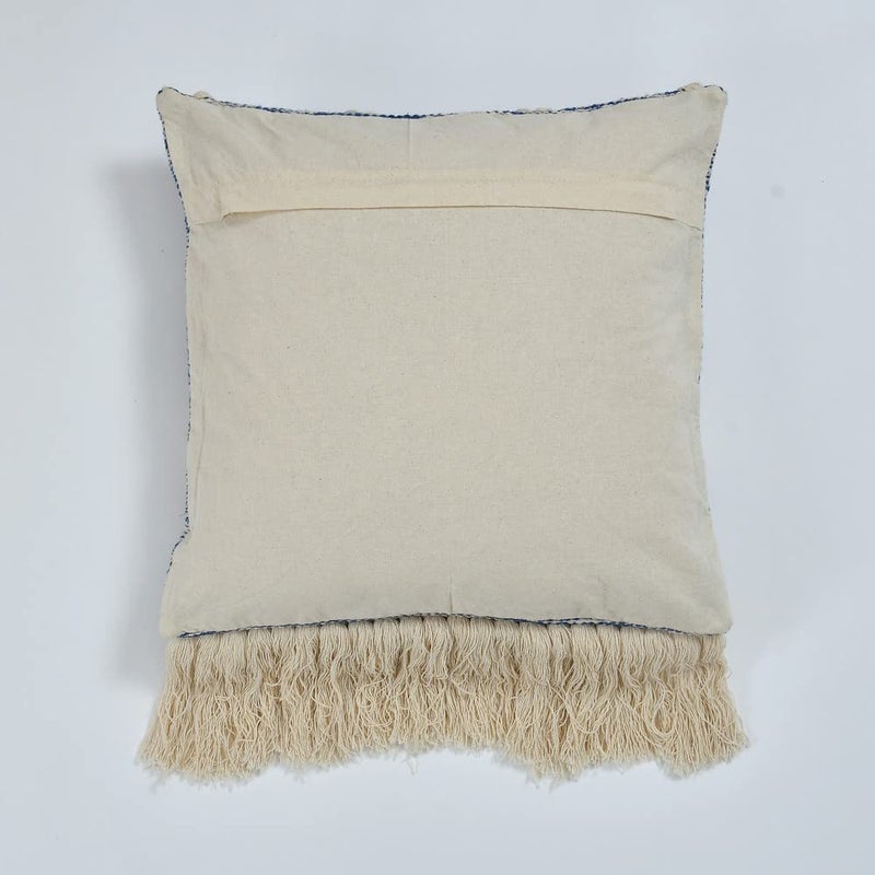pepme pepme Blue Tufted Cushion Cover Tassles Wave 18x18 Pack of 1  - Image 4