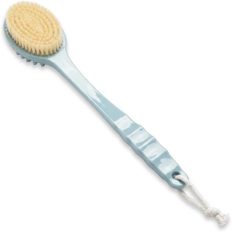Glitters Long Handle Bath Loofah & Body Brush – Pastel Back Scrubber for Shower, Soft Mesh Pouf & Bristle Bath Brush - Image 1