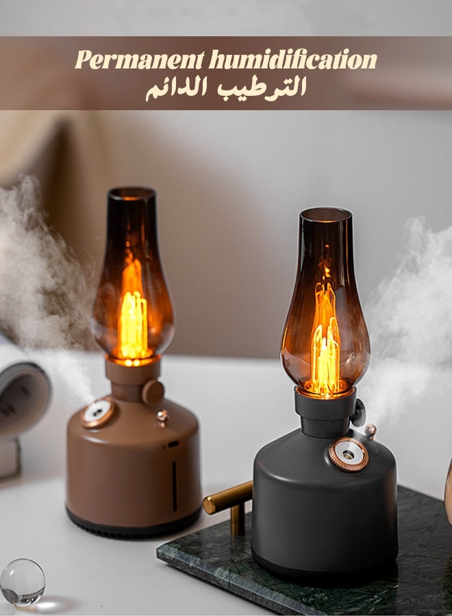 نفس مرطب هواء على شكل مصباح عتيق لغرفة النوم، موزع زيوت عطرية محمول، وظيفة العلاج بالروائح، قابل لإعادة الشحن للمنزل مع مصباح طاولة، سطوع قابل للتعتيم، سرعتان للرش بدون ماء، إيقاف تلقائي - Image 5