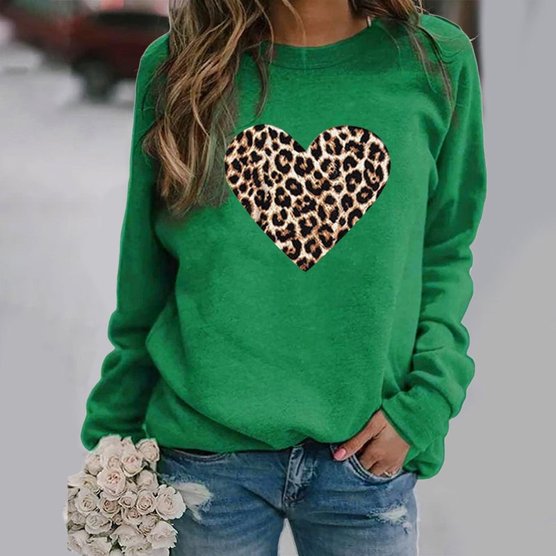[Same day] Amazon eBay wish AliExpress independent station love pattern printing Leisure Green