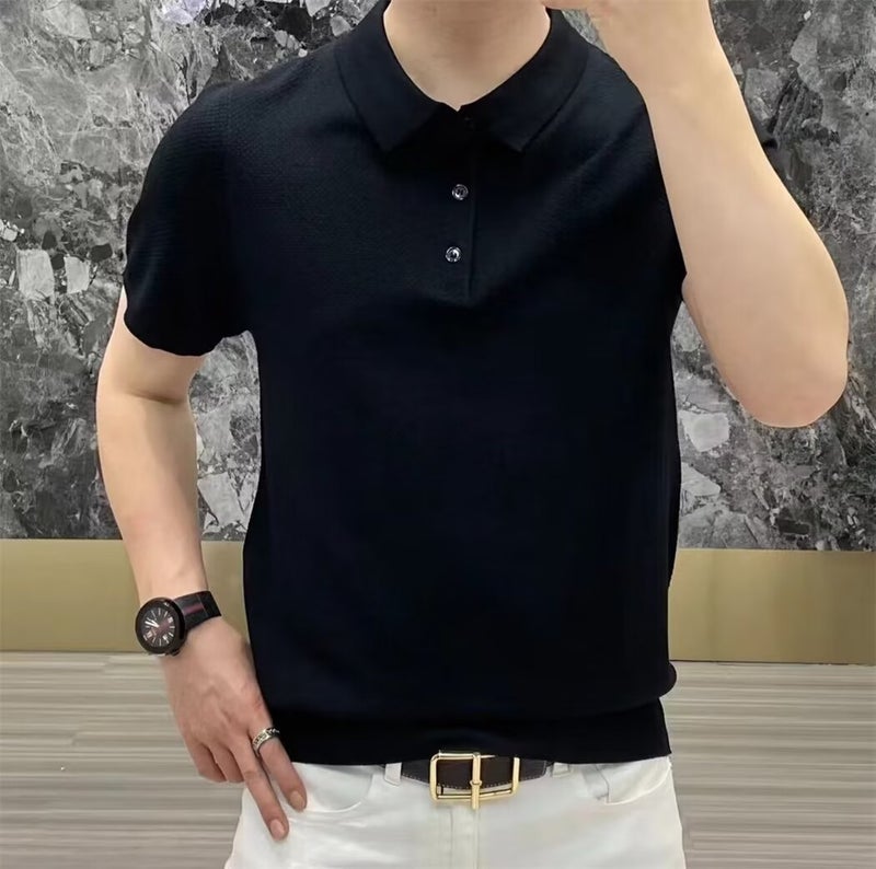 Short-Sleeved T-Shirt Men'S Trendy Brand Summer Loose Five-Point Sleeve Internet Trendy Ins Simple Printed Top - Image 1