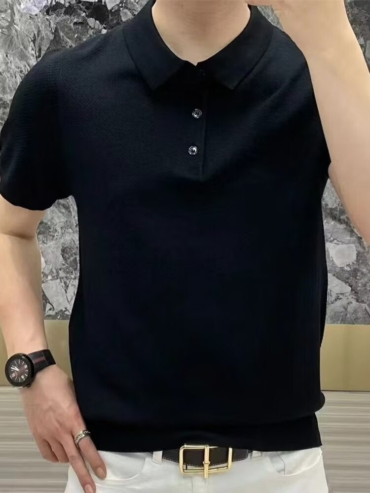 Short-Sleeved T-Shirt Men'S Trendy Brand Summer Loose Five-Point Sleeve Internet Trendy Ins Simple Printed Top - Image 4