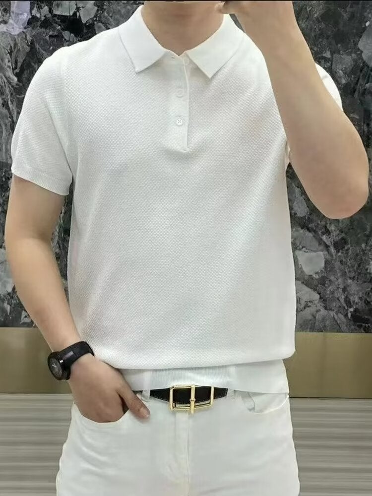 Short-Sleeved T-Shirt Men'S Trendy Brand Summer Loose Five-Point Sleeve Internet Trendy Ins Simple Printed Top - Image 3