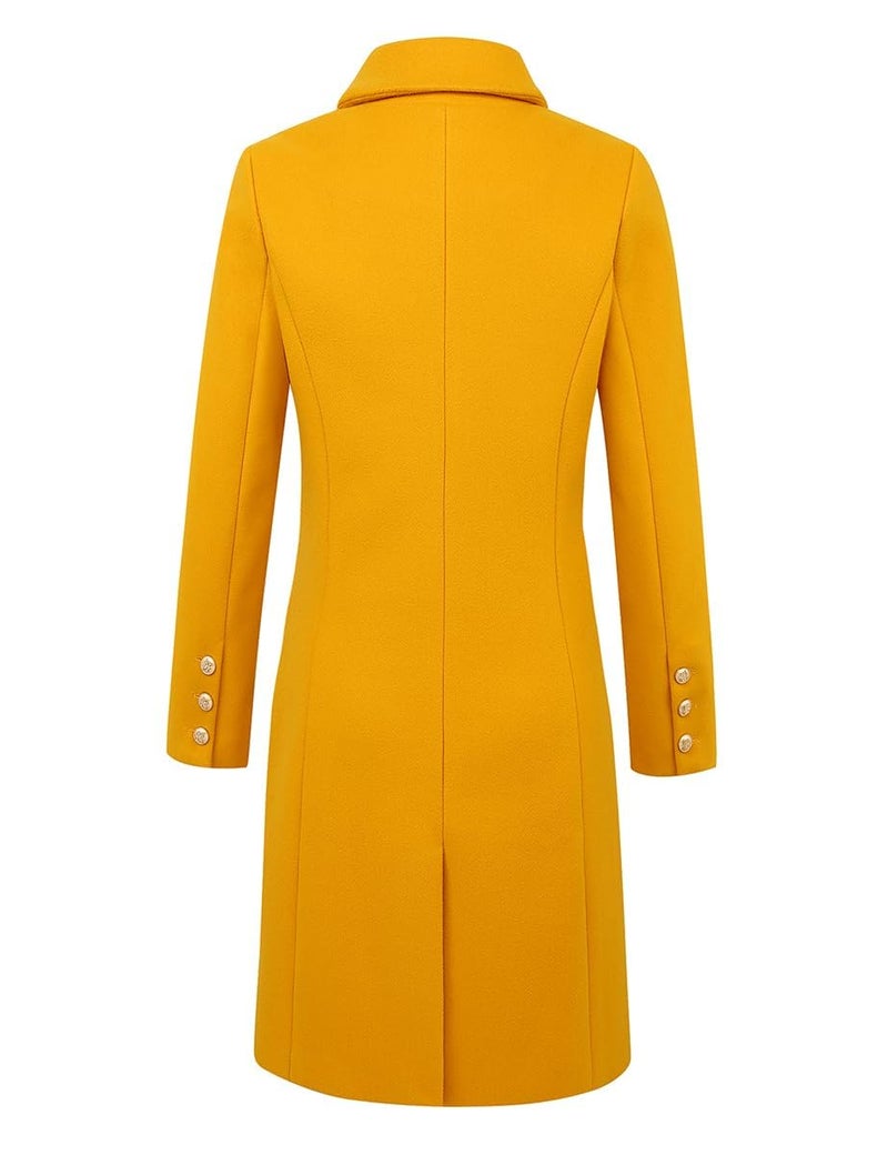 IDEALSANXUN Blazers for Women Business Casual Outfits Fall Winter Long Wool Tweed Jacket 2026 Office Work Clothes Blazer Dress, Yellow, L - Image 5
